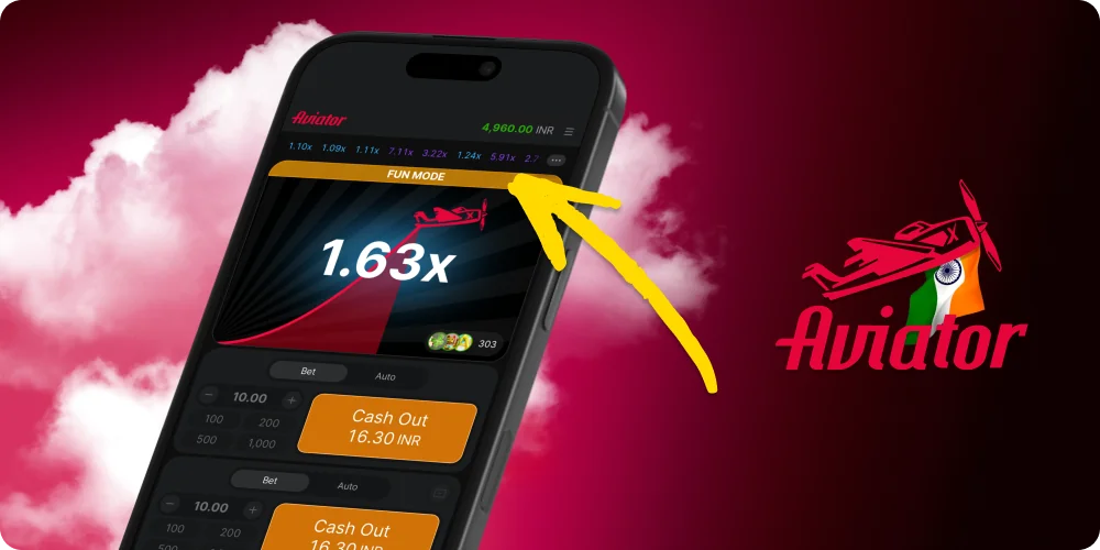 General overview of Aviator demo play on mobile app